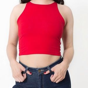 American apparel red crop top